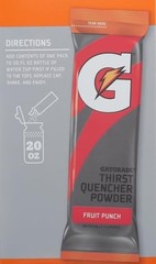 Sports Drink Powder Fruit Punch 10 Count Electrolytes Replenishment Stick