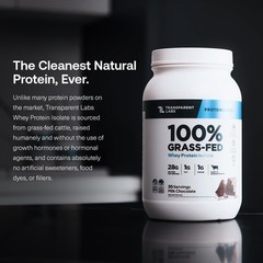 Transparent Labs GrassFed Whey Protein Isolate Naturally Flavored, Gluten Fr…