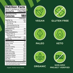 Manitoba Harvest Organic Hemp Hearts Protein Supplement Powder 12 Ounce