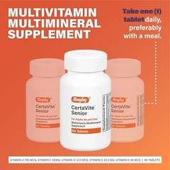 Rugby CertaVite Senior Multivitamin/Multimineral 90 Count (Pack of 1), Silver