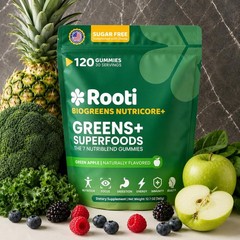 Natural Supergreens Multivitamin Gummies, Adaptogens, Pre & Probiotics, Fiber…
