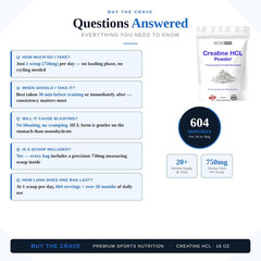 Creatine HCL Powder (16 Oz), 1 Ingredient, Energy Production, Athletic Performan