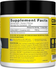 CON-CRET Creatine HCl Powder | Muscle, Cognitive, 2.6 Ounce (Pack of 1)