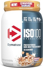 Dymatize ISO100 Whey Protein Isolate Cinnamon Cereal 20 Servings 25g Protein