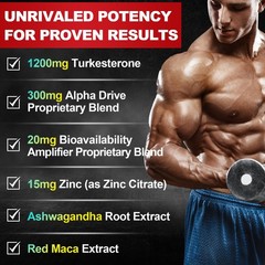 Testosterone Supplement for Men – Booster 60 Count (Pack of 1)
