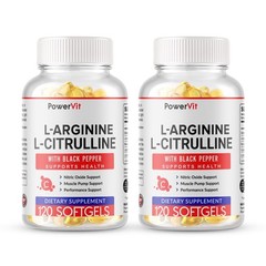 L-Arginine L-Citrulline Complex 3000mg, 240 Softgels – Non-GMO