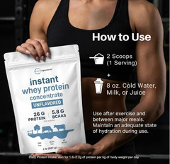 Instant Whey Protein Powder Concentrate, 2lbs