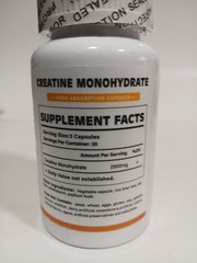 ElevateLife Creatine Monohydrate 2500mg, 90 Capsules -Expires 06/2026