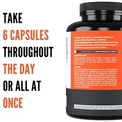 Crazy Muscle Creatine Capsules, 5g of Premium 3X ThreeAtine Pre Workout Bulk …