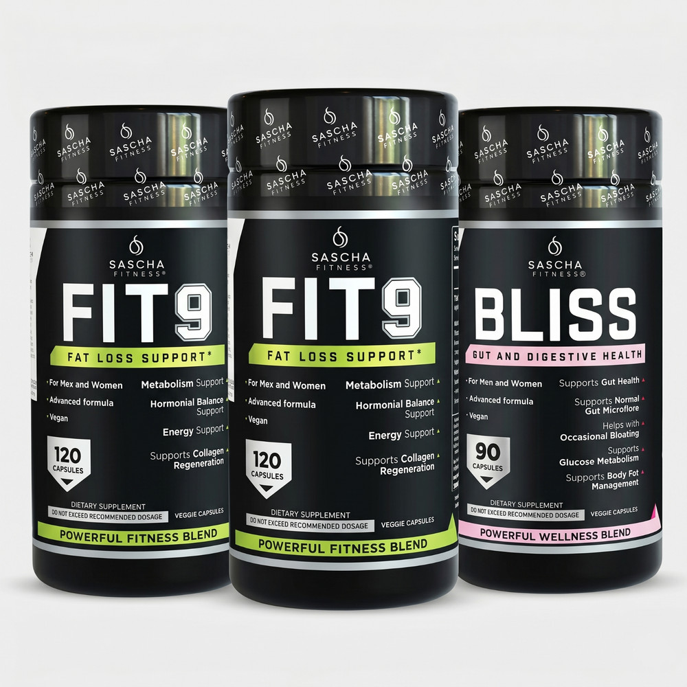 3 Pack (2 Fit 9) + (1 Bliss) Sascha Fitness Original 100% Pack Best Seller