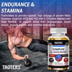 L-arginin + citrulline | Nitric oxide dual-effect formula | 120 Capsules