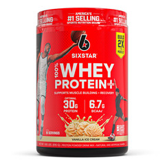 Six Star Pro Nutrition 100% Whey Protein Powder Plus,30g Protein,Vanilla-1.81 lb