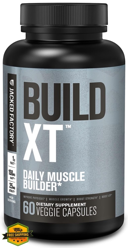 Jacked Factory Build-XT Muscle Builder, Performance Enhancer 60 Pills