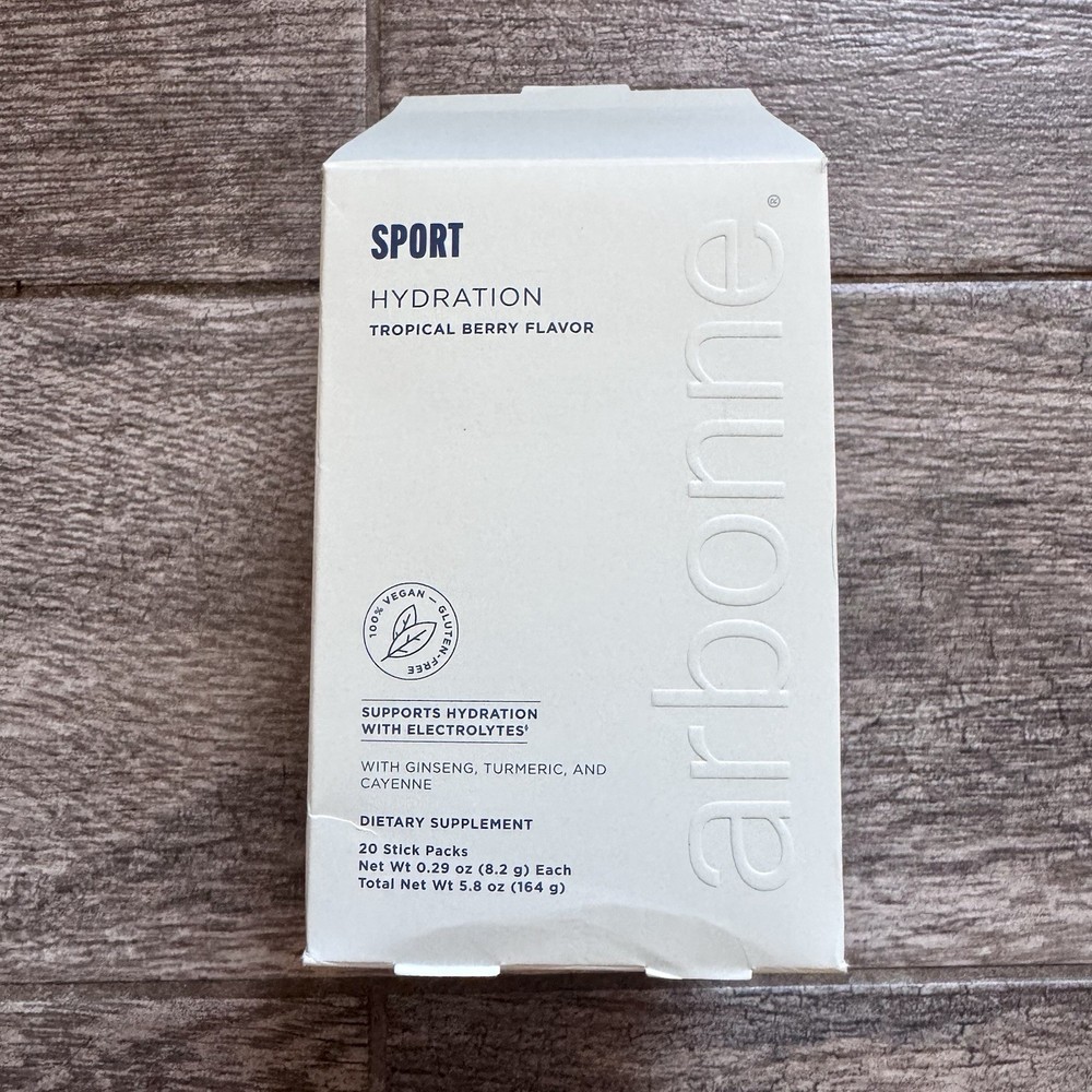 NEW Arbonne Sport Hydration Electrolytes Stick Packs x 20 Tropical Berry Flavor