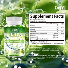HMB L-Leucine Gummies 3000mg Sugar-Free Muscle Growth Workout Recovery 90ct