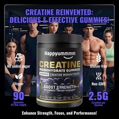 Creatine Monohydrate Gummies, NSF Certified, 5g Dose for Men & Women to Suppo…