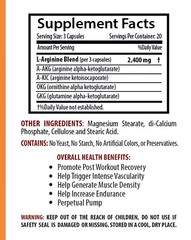 NITRIC OXIDE 2400mg – l-arginine – Increase Muscle Mass & Strength – 60 Caps