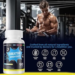 Creatine Monohydrate 2500mg Per Serving, 180 Capsules – Gluten Free, Non-GMO-…