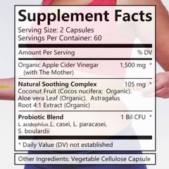 Apple Cider Vinegar – Contains Probiotics, Coconut, Aloe Vera Weight Loss Caps