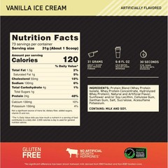 Optimum Nutrition, Gold Standard 100% Whey Protein Powder, Vanilla Ice Cream 5lb