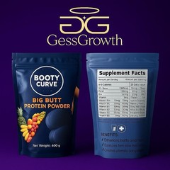 GessGrowth Protein Powder Bodybuilding Supplement 400g Calcium Vitamins Unisex