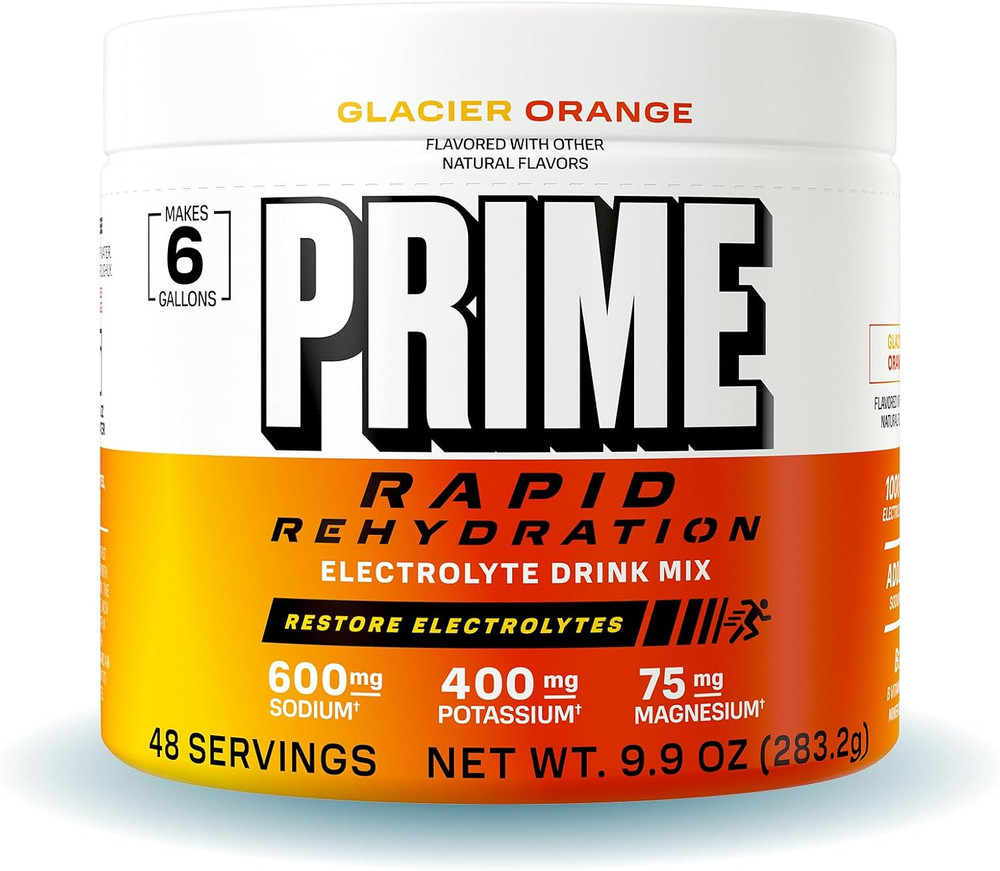 Prime Rapid Rehydration Electrolyte Powder, Glacier Orange, Sugar Free Hydration