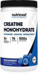 Creatine Monohydrate Powder – Blue Raspberry Flavor, 500g, Muscle Gain & Energy
