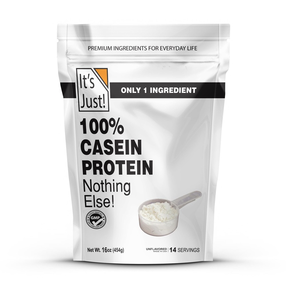 It’s Just! – 100% Casein Protein Powder, Made in USA, One 1 Pound (Pack of 1)