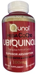 Qunol Mega CoQ10 Ubiquinol Dietary Supplement, 100 mg 120 Softgels