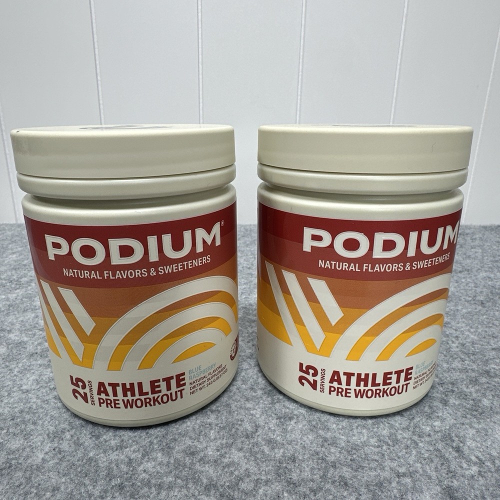 Lot of 2 – PODIUM Athlete Pre Workout Blue Raspberry Exp: 3/26 – Sealed