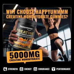Creatine Monohydrate Gummies, NSF Certified, 5g Dose for Men & Women to Suppo…