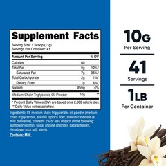 Nutricost C8 MCT Oil Powder 1LB (16oz) Vanilla Flavor – 95% C8 CMT Oil