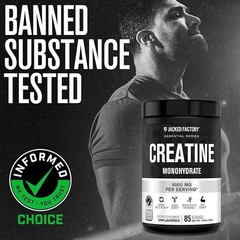 Jacked Factory Creatine Monohydrate Powder 85 Servings (Pack of 1), No Color