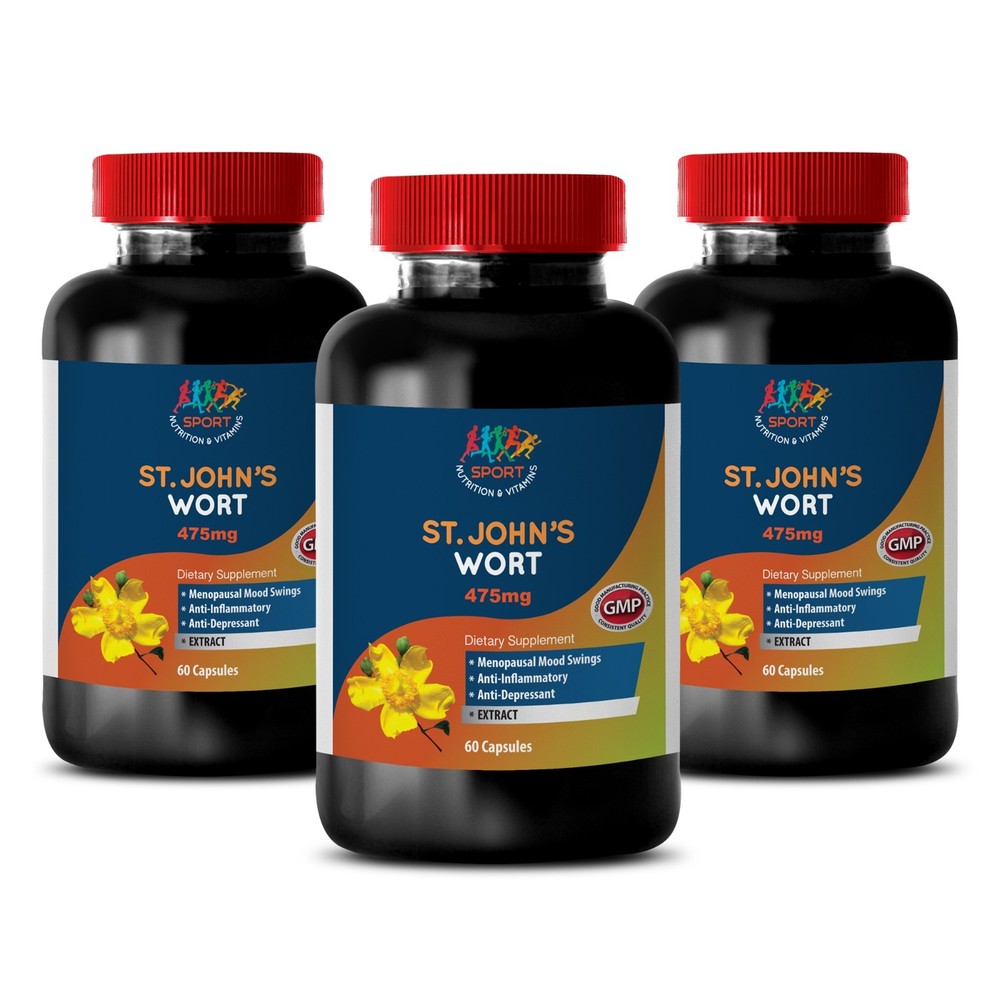 Pure Herb – ST. JOHN’S WORT EXTRACT – Stress Help – 3 Bottles 180Ct