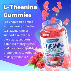 MEENCCD L-Theanine Gummies 400mg, Sugar-Free L-Theanine Supplement for Focus