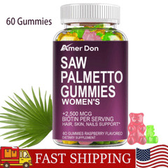 Saw Palmetto Gummies 2500mcg 60 Gummies Metabolism Support Increase Energy