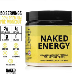 NAKED Nutrition Naked Energy – Pure Pre Workout Powder for Men and Women, Vegan