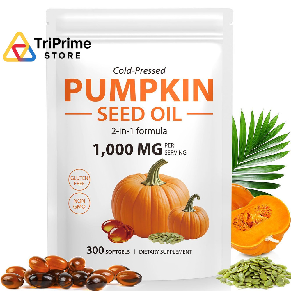 Pumpkin Seed Oil with Saw Palmetto, 1000mg per Serving, 1 Count (Pack of 1)