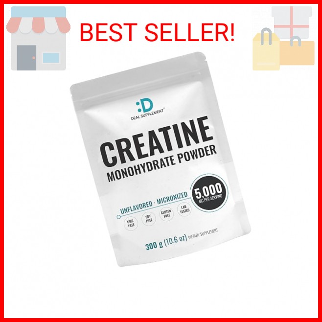 DEAL SUPPLEMENT Instant Creatine Monohydrate Powder, 5g Per Serving – 60 Serving