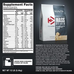 Dymatize Super Mass Gainer Protein 12 Pound (Pack of 1), Gourmet Vanilla