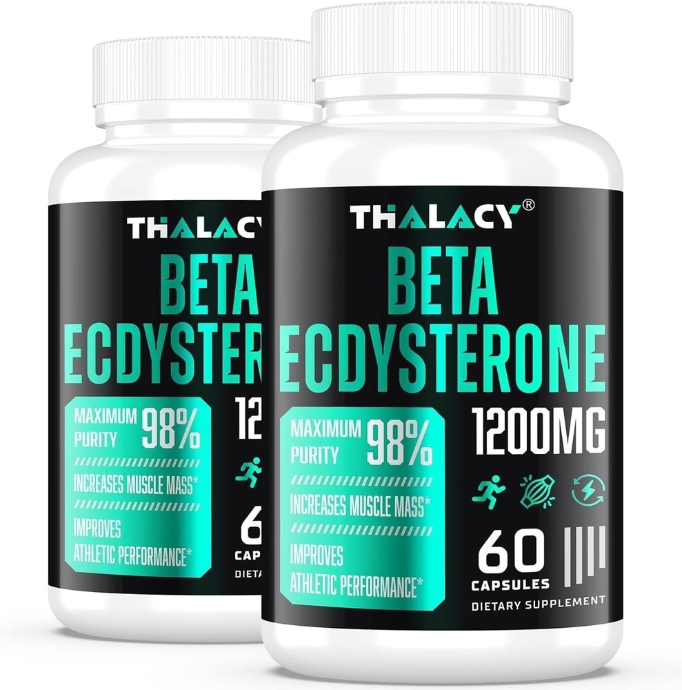 1200MG Beta Ecdysterone Supplement, 98% Maximum Purity 60 Count (Pack of 2)