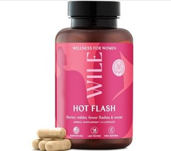 WILE HOT FLASH SUPPORT Hot Flash & Night Sweats 60 Caps (30 Serv) BEST BY 05/26