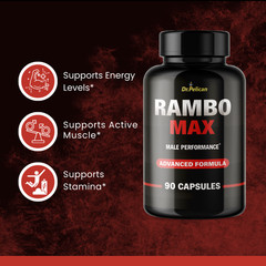 Rambo Max- Bodybuilding & Men’s Health Support- 3 Bottles- 270 Capsules