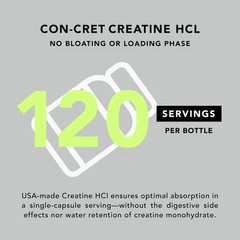 AMANDEAN Creatine HCl Pills. American Made CON-CRET. 120 Count (Pack of 1)