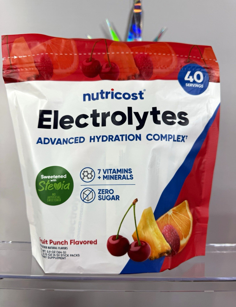 Nutricost Electrolytes Hydration Sugar-Free Fruit Punch Powder, 40 Servings