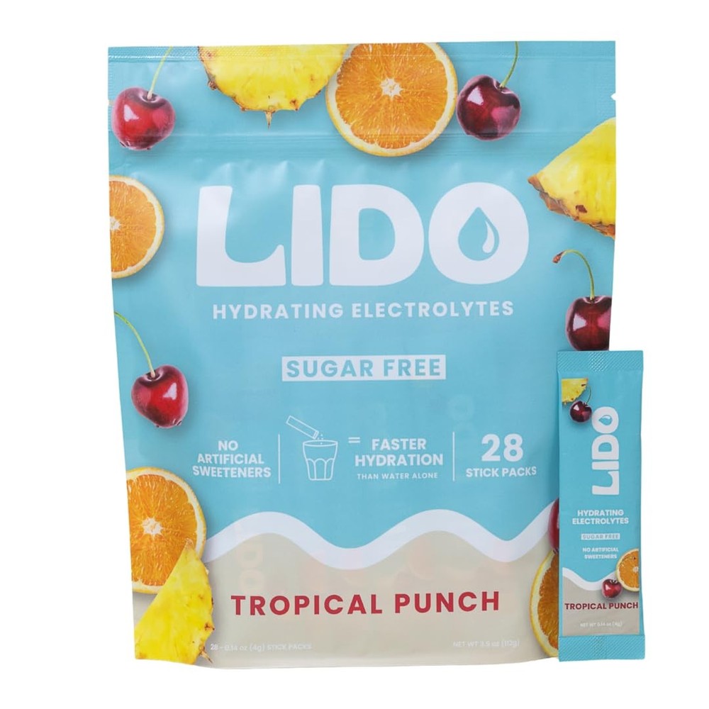 LIDO Tropical Punch Electrolyte Drink Mix Packets – Clean Hydration, Zero Sugar
