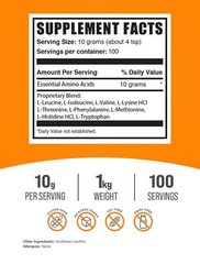 100 Servings EAA Powder Essential Amino Acids Unflavored 10g Protein Blend