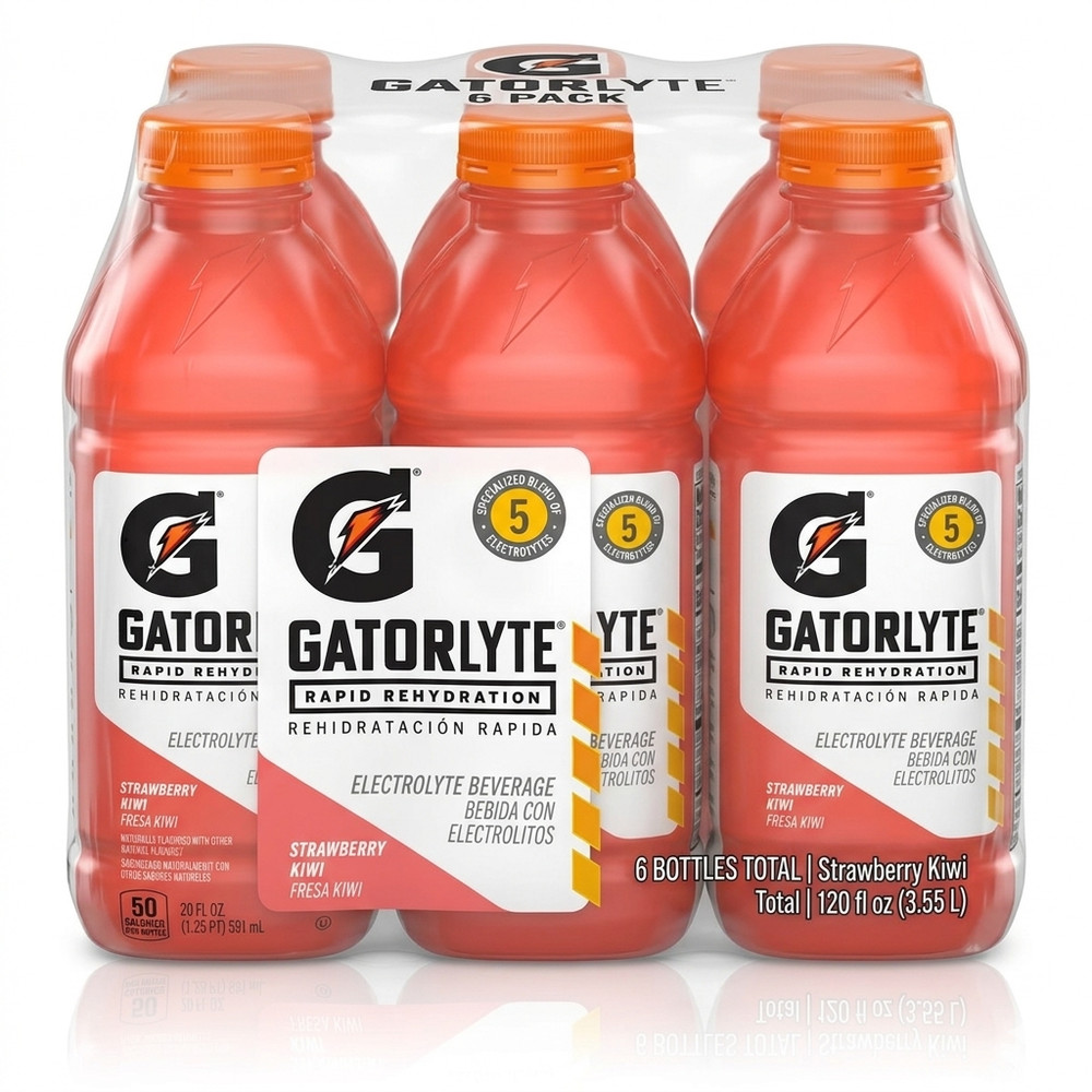 Gatorade Rapid Rehydration Strawberry Kiwi 20oz 6 Pack Electrolyte Drink