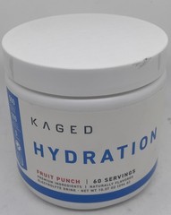 KAGED Hydration Electrolyte Drink Mix 60 srvs 10.37oz FRUIT PUNCH Exp 2/2027