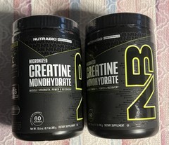 2 NUTRABIO CREATINE MONOHYDRATE Muscle Strength Power 10.6 OZ Exp 05/27